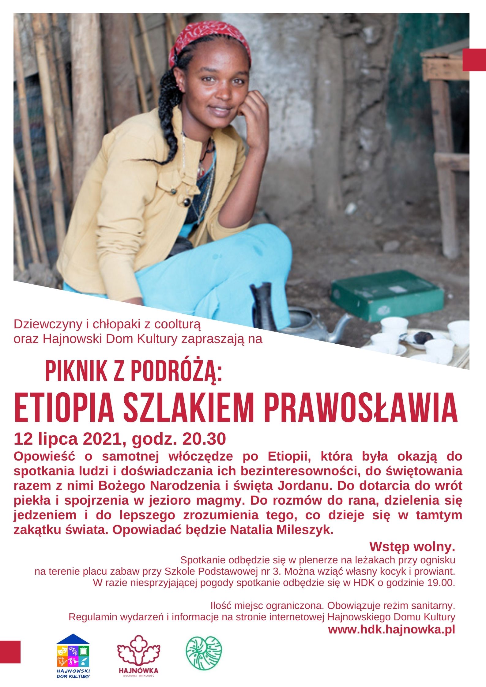 plakat informacyjny; u góry zdjęcie czarnoskórej kobiety; u dołu na białym tle tekst odnośnie wydarzenia