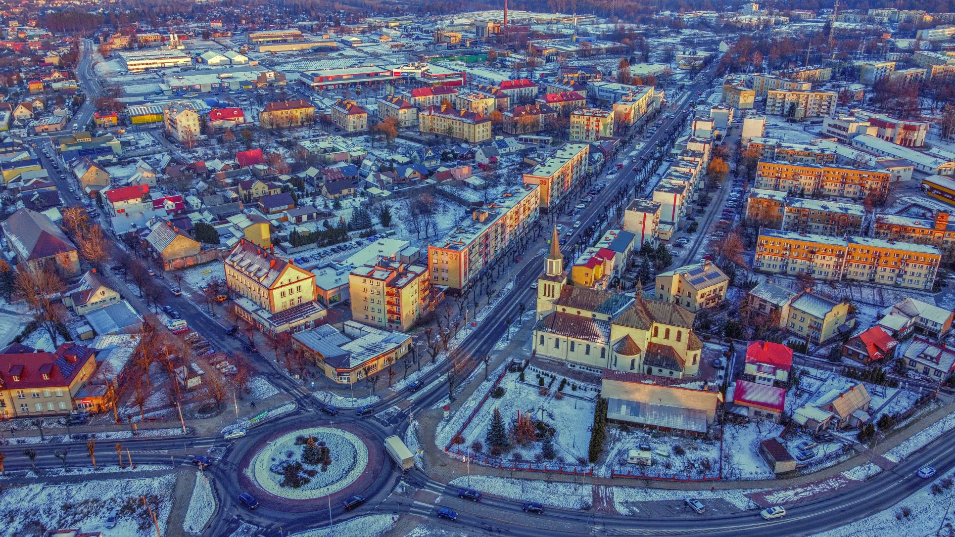 widok na miasto z lotu ptaka