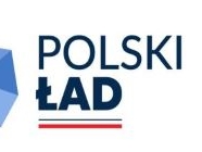 logotyp składający się z flagi RP, godła RP, logo miasta i programu Polski Ład