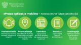 zielony plakat z logiem ministerstwa oraz ikonkami aplikacji