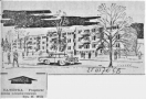 HAJNÓWKA. Fragment osiedla mieszkaniowego. Rys. H. Wilk (25.03.1970, Gazeta Białostocka)