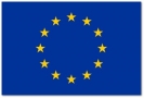 Granatowa flaga w środku w okręgu ułozone 12 zółtych gwiazdek