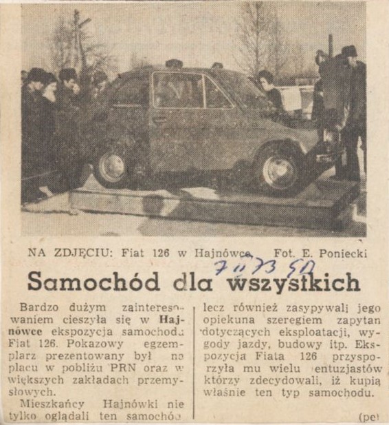 Fiat 126 w Hajnówce, Fot. E. Poniecki