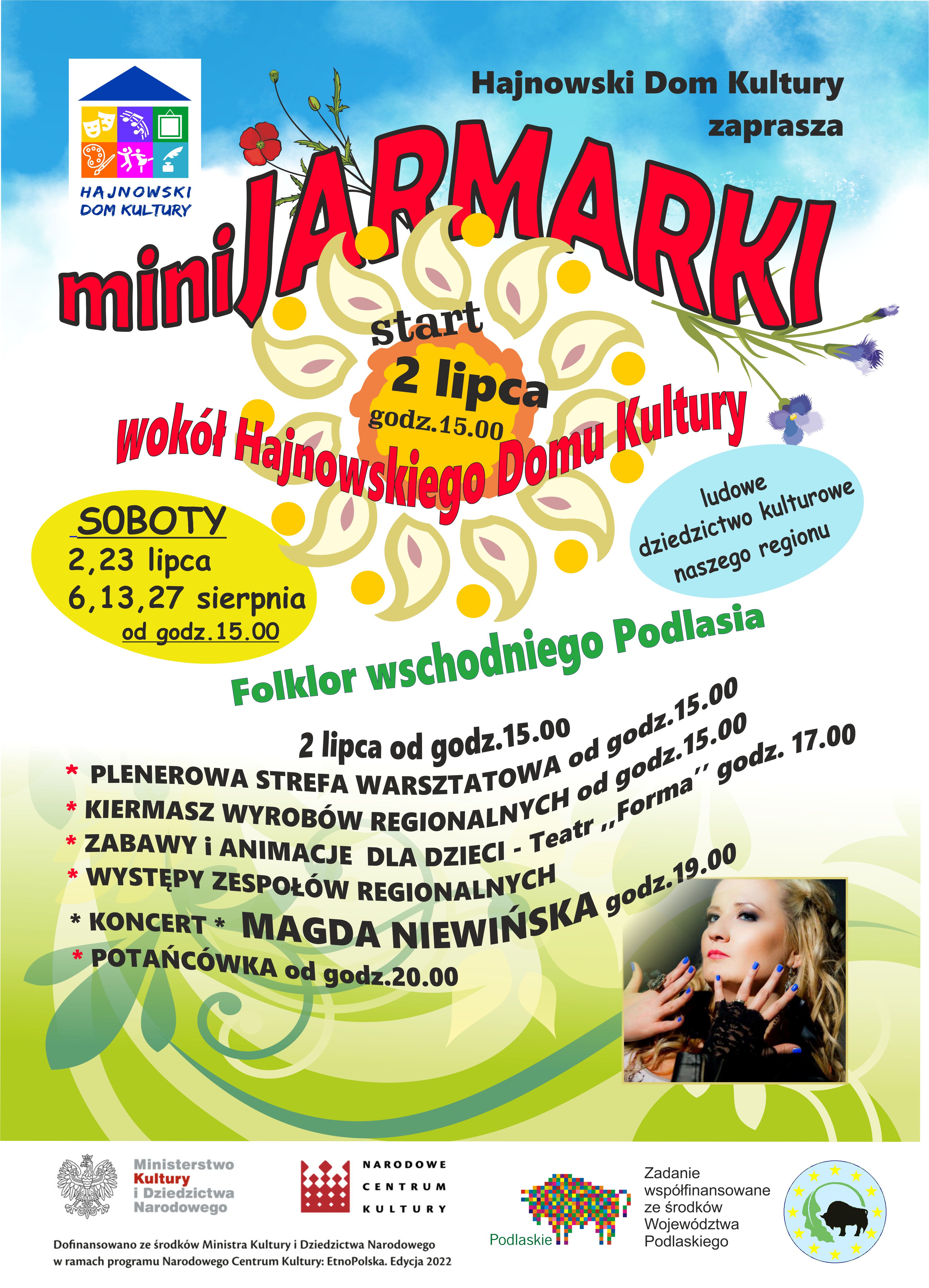 barwny plakat zapraszający na MiniJarmarki