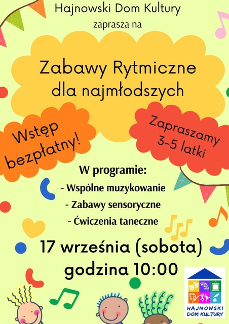 plakat kolorowy plakat z logo organizatoria i informacjami o wydarzeniu