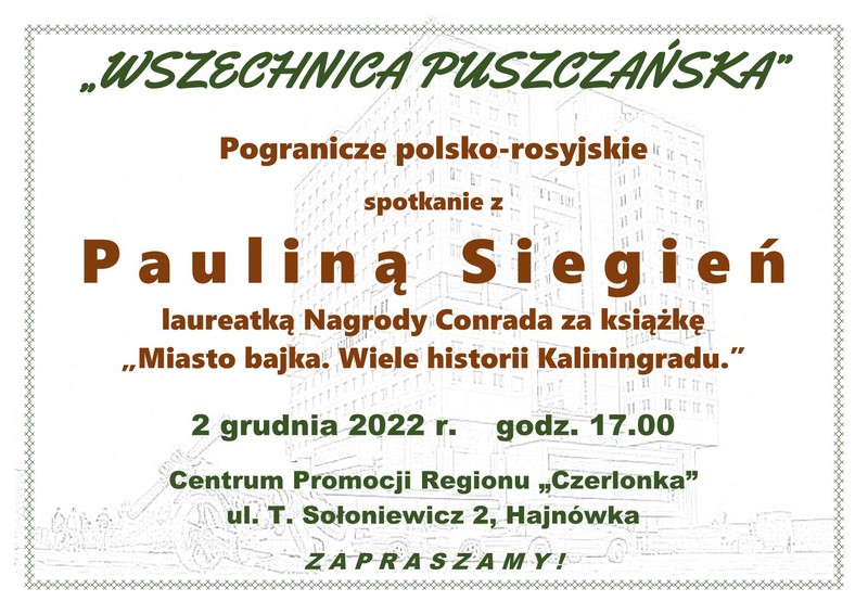 Plakat zapraszający na wydarzenie informacje o wydarzeniu