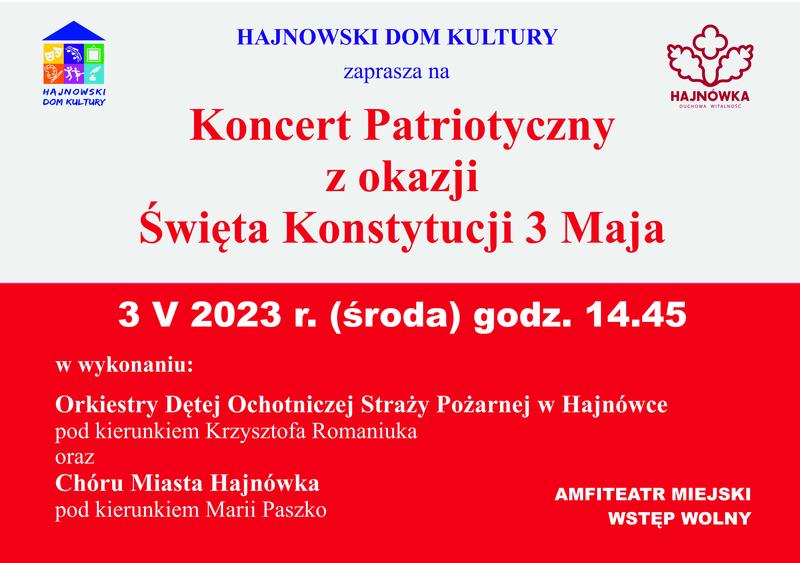 Plakat zapraszający na wydarzenie loga organizatorów i i nformacje o wydarzeniuna tle barw narodowych