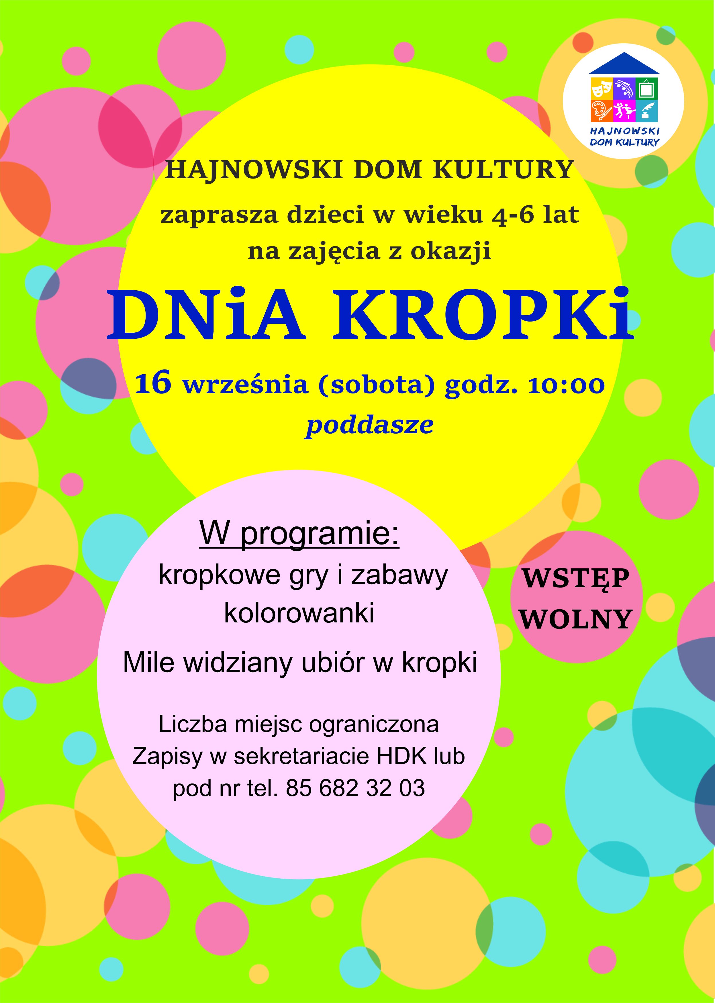 w tle kolorowe bąbelki, nad nimi informacje o wydarzeniu