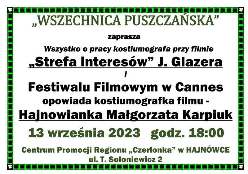 plakat tekst informujacy o wydarzeniu