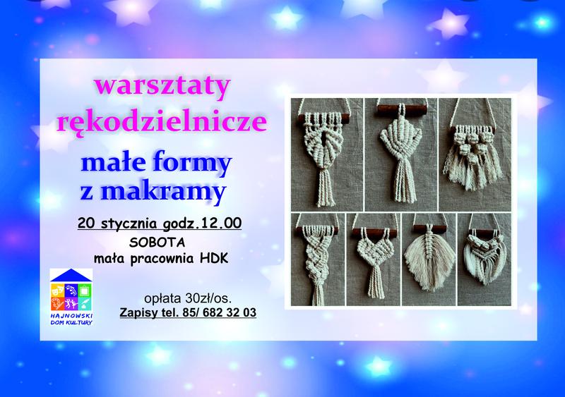 plakat zapraszający na wydarzenie informajce o warsztatach