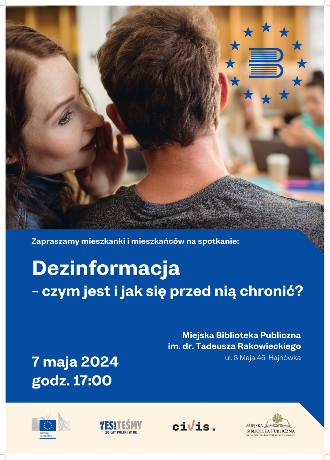 plakat informacje o wydarzeniu, logo organizatora, grafika tematyczna