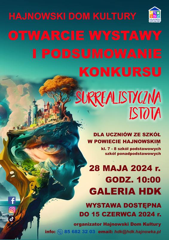 informacje o wydarzeniu, logo organizatora, grafika tematyczna