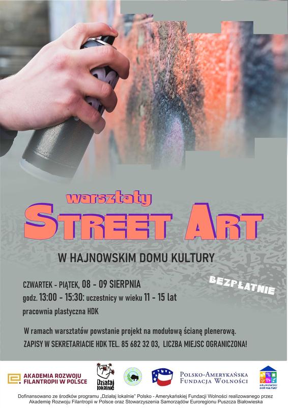 plakat zapraszający na wydarzenie informacje o wydarzeniu, logo organizatora, grafika tematyczna