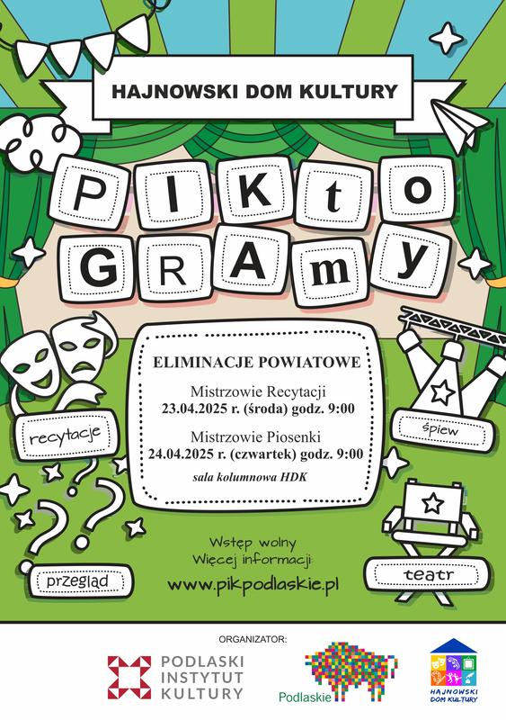 plakat zapraszający na wydarzenie informacje o wydarzeniu, logo organizatora, grafika tematyczna