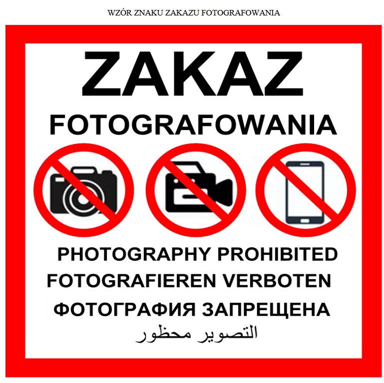 znak zakaz fotografowania