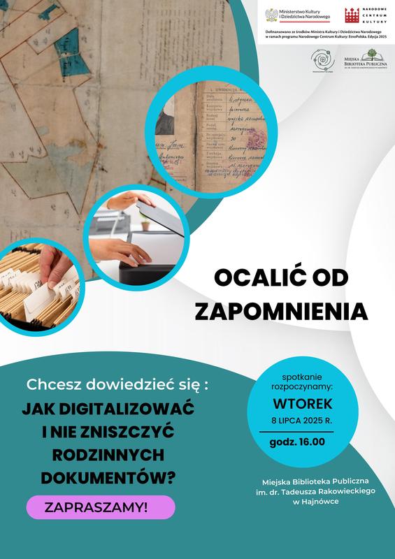 plakat zapraszający na wydarzenie informacje o wydarzeniu, logo organizatora, grafika tematyczna