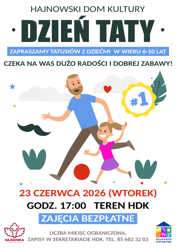 informacje o wydarzeniu, logo organizatora, grafika tematyczna