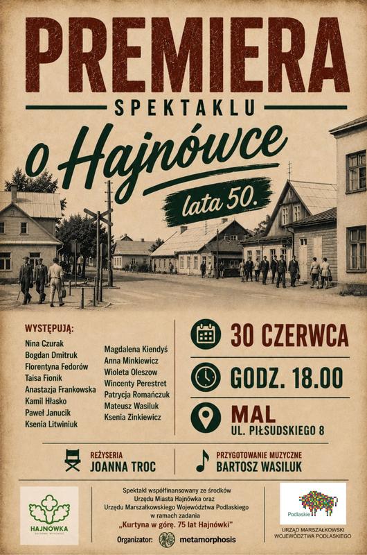 informacje o wydarzeniu, logo organizatora, grafika tematyczna