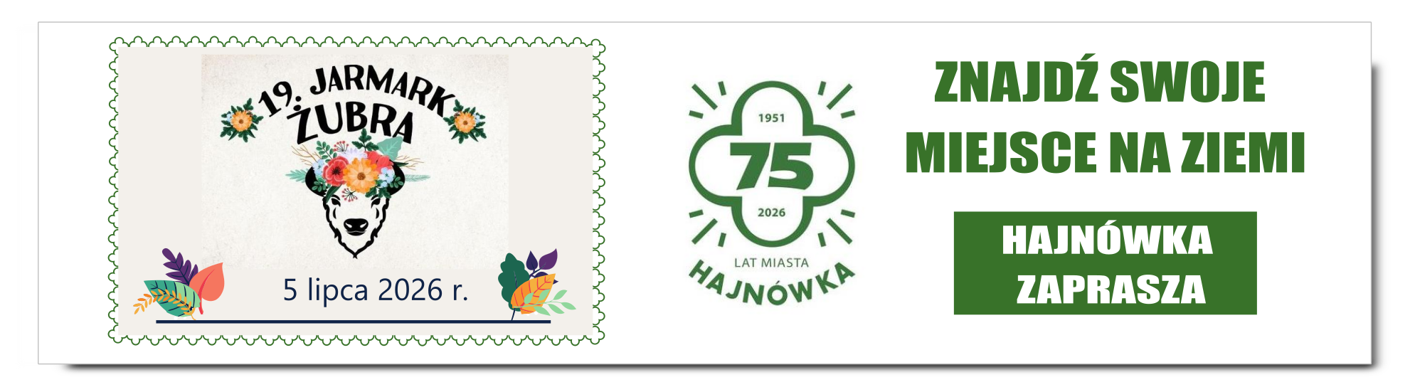 baner z zaproszenieniem na Jarmark Żubra