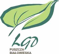 logo zielony listek pod nim napis LGD Puszcza Bialowieska