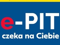 Na niebieskim tle widnieją napisy: Rozliczasz PIT-37, PIT-38, PIT-36 lub PIT- 28? Twój e-PIT czeka na ciebie. Usługa nie dotyczy dochodów z działalności gospodarczej i działów specjalnych produkcji rolnych. podatki.gov.pl