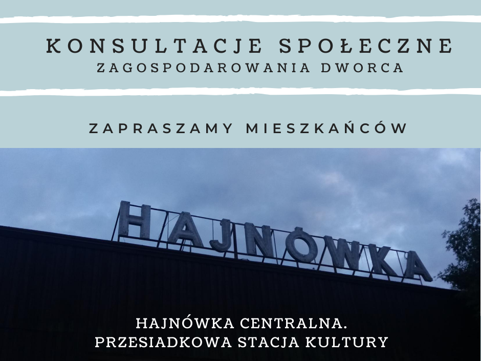 Baner konsultacji społecznych z informacjami o wydarzeniu