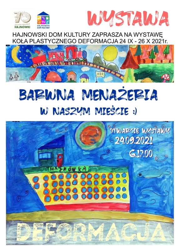 kolorowe prace dziecięce, logo organizatorów oraz krótkia informacja o wydarzeniu