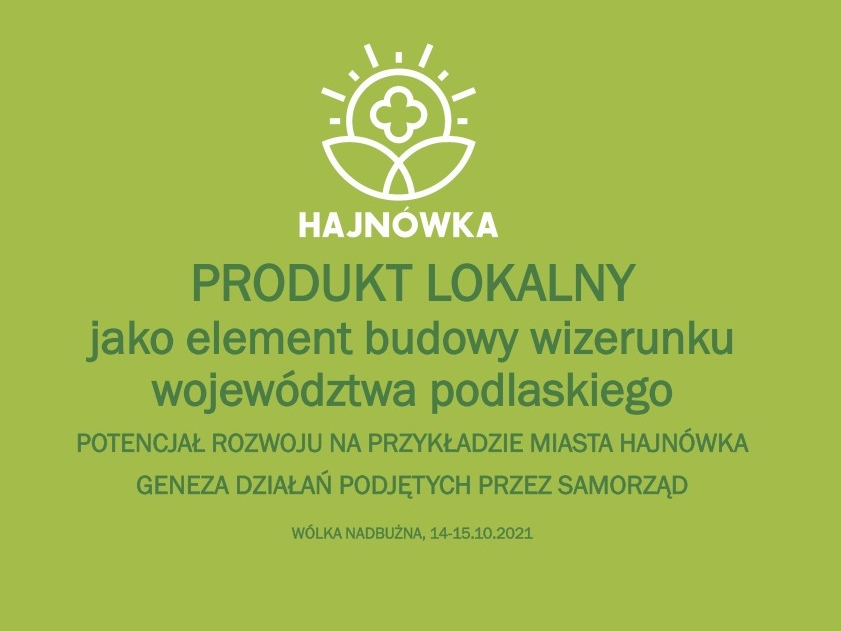 na zielkonym tle grafika produktu lokalnego oraz tytuł prezentacji