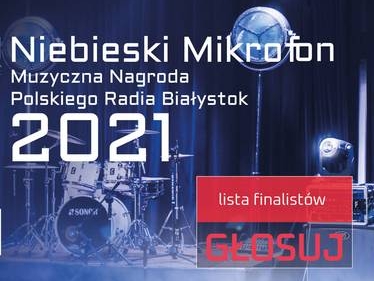 niebieski plakat i czerwony napis GŁOSUJ