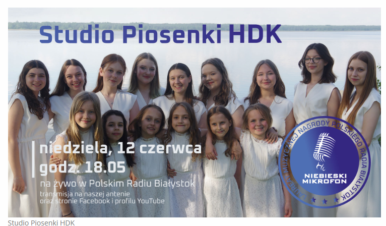 na plakacie zdjecie dziewcząt oraz informacje o wydarzeniu i logo radia
