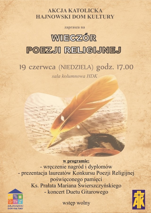 na kremowym plakacie informacje o wydarzeniu, program oraz loga organizatorów