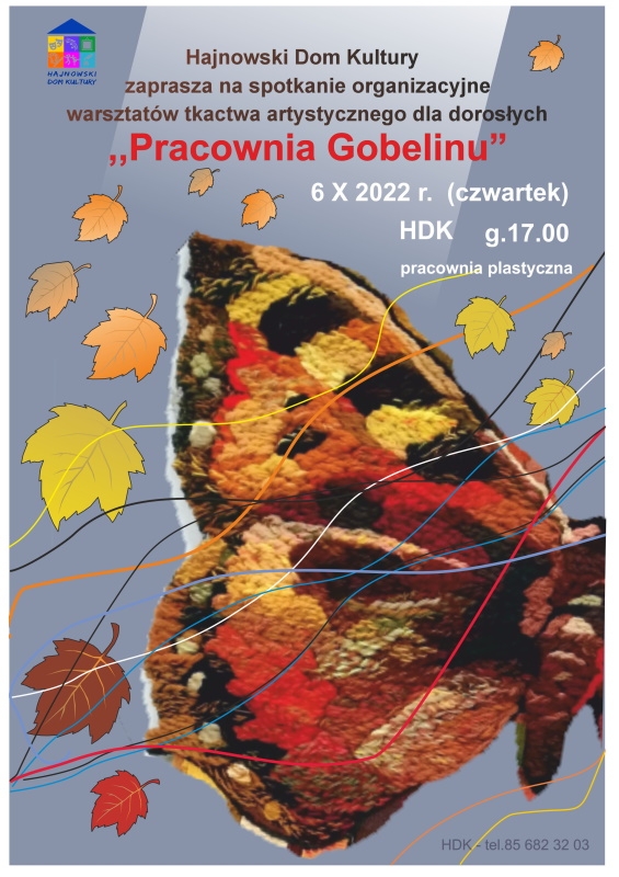 Plakat informujący o wydarzeniu, na szarym tle kolorowy motyl.