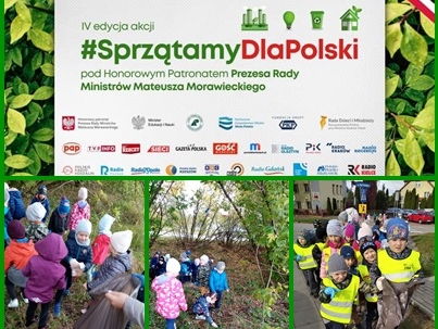 Dzieci podczas akcji sprzątania