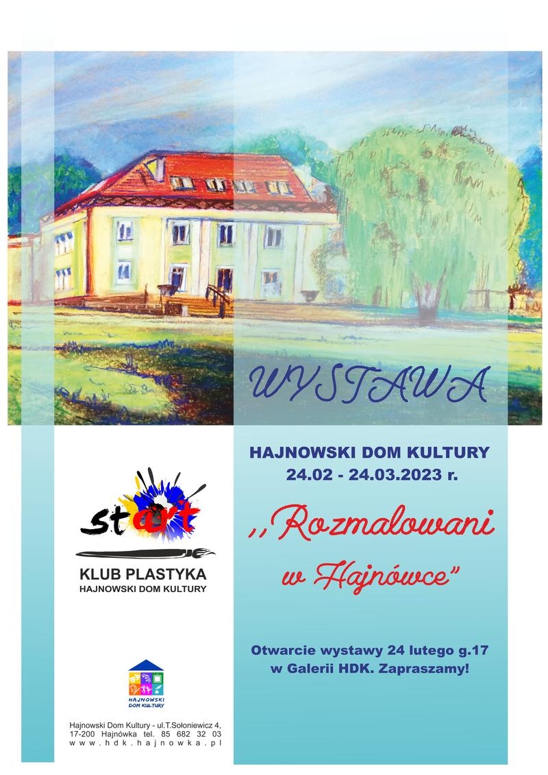 graficzny rysunek domu klutury, loga organizatora oraz informacje o wydarzeniu
