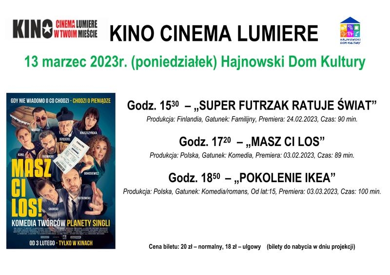 Zdjęcie z kadru filmu oraz loga organizatorów i informacje o wydarzeniu