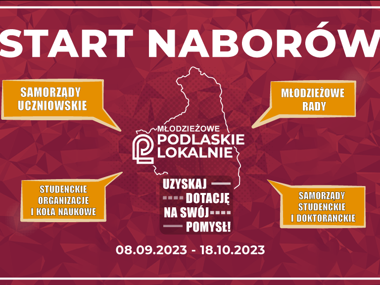 Plakat informujący o naborze wniosków