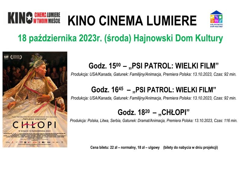 plakat z filmu oraz repertuar