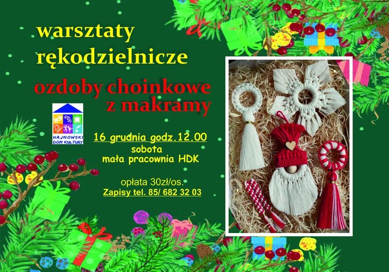 ozdoby makramyowe, informacje o wydarzeniu i logo