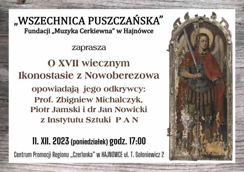 grafika ikonostasu oraz informacje o wydarzeniu