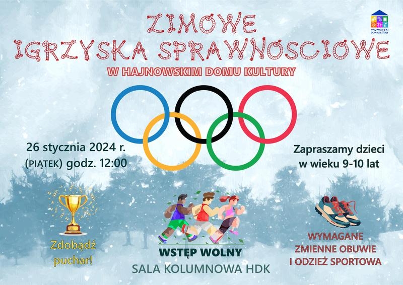 grafika sportowa, logo organizatora oraz informacje o wydarzeniu