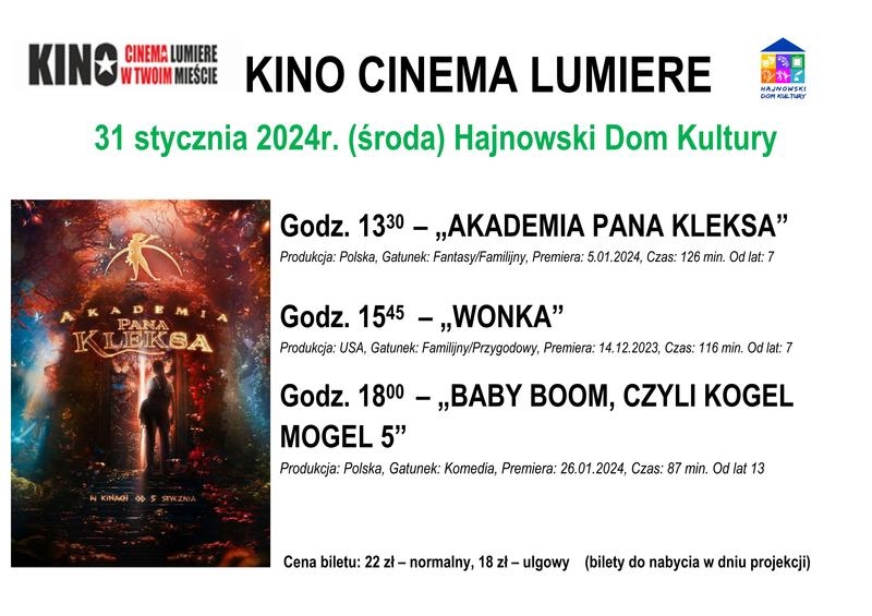 plakat z filmu oraz repertuar