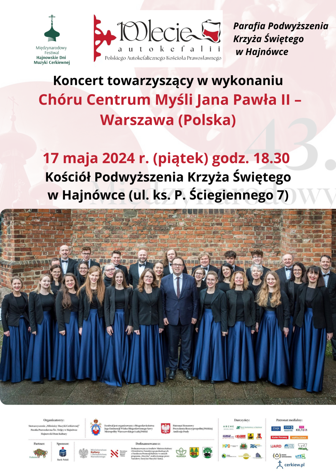plakat wydarzenia, w centrum zdjęcie chóru
