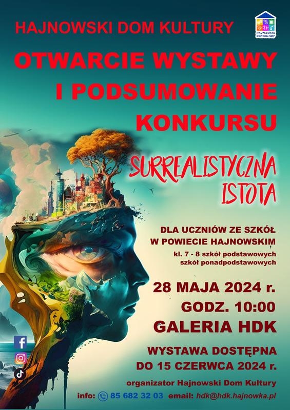 informacje o wydarzeniu, logo organizatora, grafika tematyczna