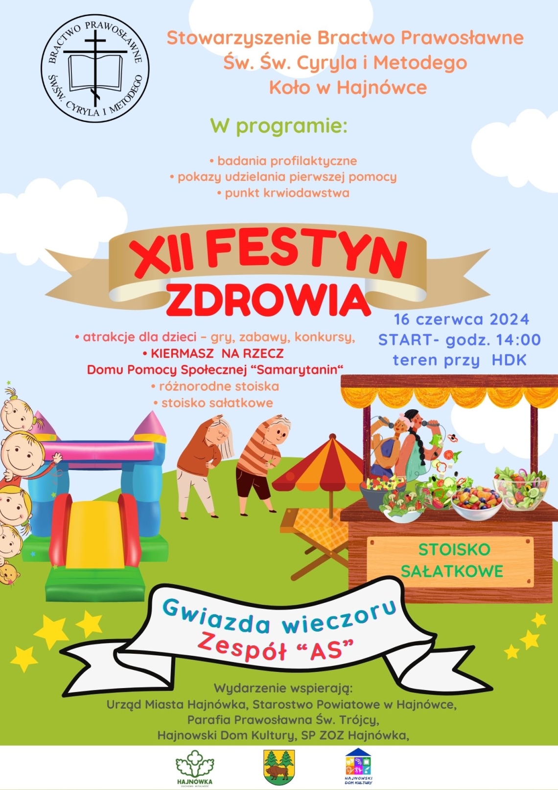 plakat wydarzenia z informacjami o nim, kolorowymi grafikami 