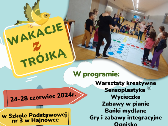 informacje o wydarzeniu, logo organizatora, grafika tematyczna