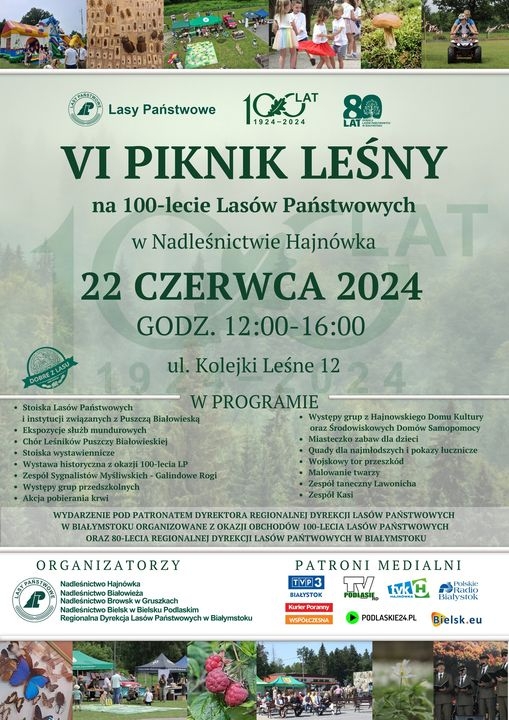 informacje o wydarzeniu, logo organizatora, grafika tematyczna