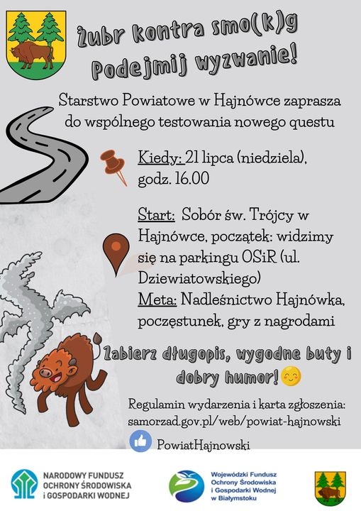 informacje o wydarzeniu, logo organizatora, grafika tematyczna