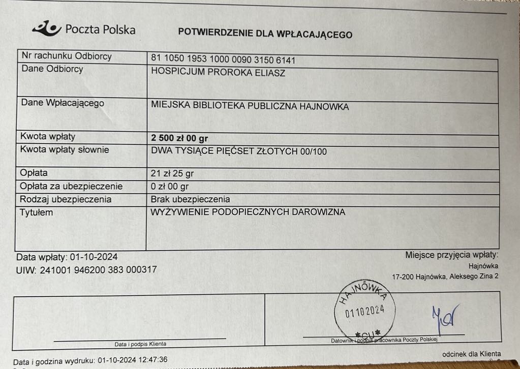 dowód wpłaty