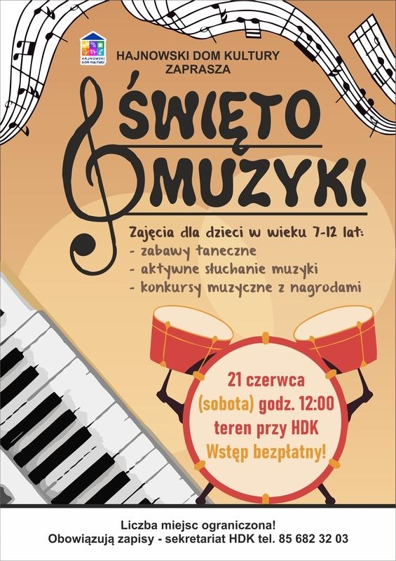 informacje o wydarzeniu, logo organizatora, grafika tematyczna