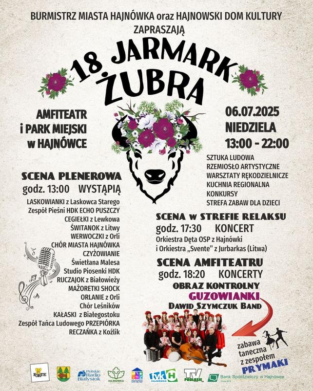 informacje o wydarzeniu, logo organizatora, grafika tematyczna